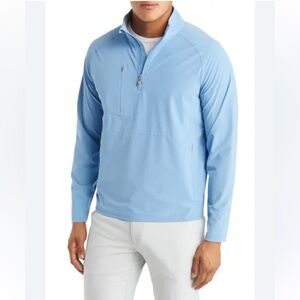 NWT Peter Millar Crafted Flex Adapt Wind Cheater Half Zip Pullover Blue Size XL